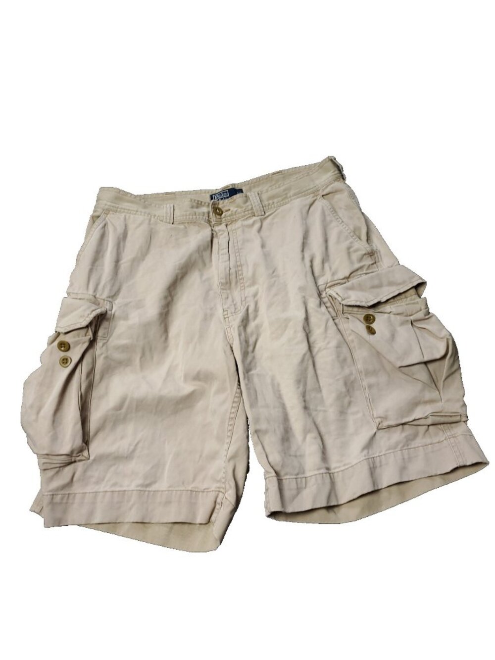 VINTAGE Polo Ralph Lauren Cargo Shorts Mens 36 x10  Beige Chino Khaki 90s y2K